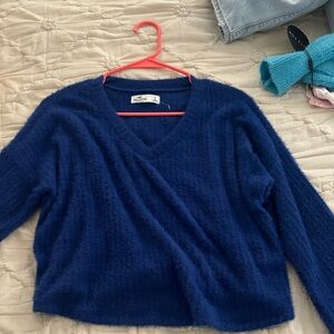 Hollister Deep Blue V-Neck Sweater